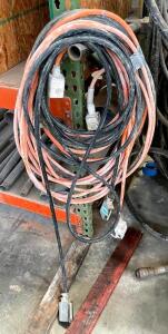 ASSORTED ELECTRICAL CONNECTING CABLES AS SHOWN