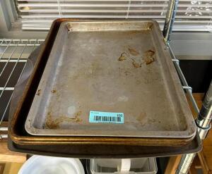 DESCRIPTION: ASSORTED METAL PANS AS SHOWN LOCATION: KITCHEN QTY: 1