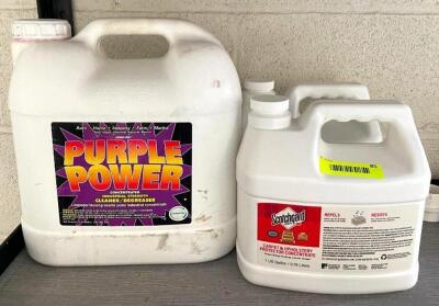 JUG OF INDUSTRIAL CLEANER/DEGREASER AND (2) JUGS OF CARPET PROTECTOR CONCENTRATE