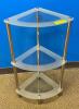 3-TIER CORNER GLASS SHELVING UNIT