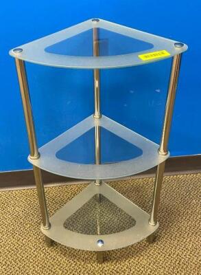 3-TIER CORNER GLASS SHELVING UNIT