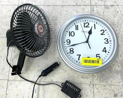 WALL CLOCK AND 12VDC FAN