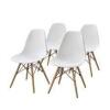 DESCRIPTION: MID-CENTURY MODERN DINING CHAIR, SET OF 4, WHITE BRAND/MODEL: MAINSTAYS RETAIL$: $99.01 LOCATION: WAREHOUSE QTY: 1