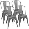 DESCRIPTION: METAL DINING CHAIR INDOOR-OUTDOOR USE STACKABLE- GUNMETAL GRAY (4-PACK) BRAND/MODEL: WALNEW RETAIL$: $118.99 LOCATION: WAREHOUSE QTY: 1