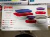 DESCRIPTION: SIMPLY STORE BAKING DISH, GLASS, 14 PIECE BRAND/MODEL: PYREX RETAIL$: $20.35 LOCATION: WAREHOUSE QTY: 1 - 2