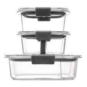 DESCRIPTION: (3) BRILLIANCE 6-PIECE LUNCH SANDWICH FOOD STORAGE CONTAINER SET BRAND/MODEL: RUBBERMAID RETAIL$: $15.66 EACH LOCATION: WAREHOUSE QTY: 3