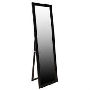 DESCRIPTION: EASEL BACK FULL LENGTH MIRROR WITH MDF FRAME, MAHOGANY BRAND/MODEL: HOME BASICS RETAIL$: $79.87 LOCATION: WAREHOUSE QTY: 1