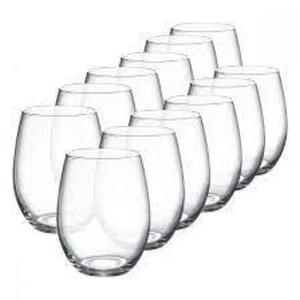 DESCRIPTION: 15 OZ. CACHET CLEAR STEMLESS WINE GLASS 12 PIECE SET BRAND/MODEL: LUMINARC RETAIL$: $14.99 LOCATION: WAREHOUSE QTY: 1