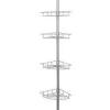 DESCRIPTION: TENSION POLE SHOWER CADDY IN SATIN NICKEL BRAND/MODEL: ZENNA HOME RETAIL$: $49.99 LOCATION: WAREHOUSE QTY: 1