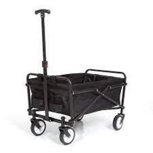 DESCRIPTION: COMPACT OUTDOOR FOLDING UTILITY WAGON, BLACK BRAND/MODEL: SEINA RETAIL$: $49.98 LOCATION: WAREHOUSE QTY: 1