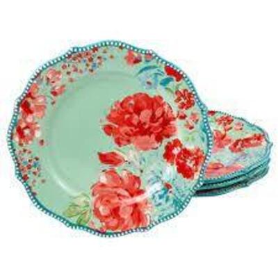 DESCRIPTION: GORGEOUS GARDEN DINNER PLATES, SET OF 4 BRAND/MODEL: THE PIONEER WOMAN RETAIL$: $18.97 LOCATION: WAREHOUSE QTY: 1