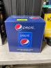 DESCRIPTION: PEPSI PORTABLE 6-CAN MINI FRIDGE BRAND/MODEL: PEPSI RETAIL$: $299.00 LOCATION: WAREHOUSE QTY: 1 - 2