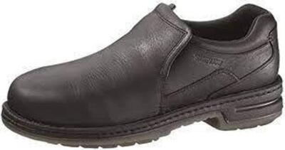 DESCRIPTION: WOLVERINE MENS MARCUM SLIP ON WORK SHOES-SIZE-8.5 BRAND/MODEL: WOLVERINE RETAIL$: $136.00 SIZE: 8.5 LOCATION: WAREHOUSE QTY: 1