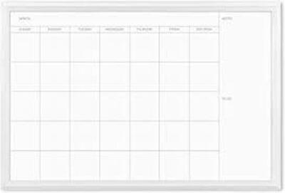 DESCRIPTION: 20" X 30" MAGNETIC DRY ERASE CALANDER BOARD BRAND/MODEL: U BRANDS RETAIL$: $22.71 LOCATION: WAREHOUSE QTY: 1