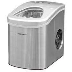 DESCRIPTION: 26 LB. PORTABLE COUNTERTOP ICE MAKER IN STAINLESS STEEL BRAND/MODEL: FRIGIDAIRE RETAIL$: $108.80 LOCATION: WAREHOUSE QTY: 1