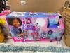 DESCRIPTION: DISNEY JUNIOR VAMPIRINA SCARE B&B PLAYSET WITH LIGHTS AND SOUNDS BRAND/MODEL: VAMPIRINA RETAIL$: $149.99 LOCATION: WAREHOUSE QTY: 1 - 2