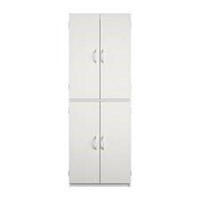 DESCRIPTION: 4-DOOR STORAGE CABINET-WHITE BRAND/MODEL: MAINSTAYS RETAIL$: $109.00 SIZE: 22" X 16" X 60" LOCATION: WAREHOUSE QTY: 1