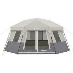 DESCRIPTION: 8-PERSON INSTANT HEXAGON CABIN TENT BRAND/MODEL: OZARK TRAIL RETAIL$: $189.00 LOCATION: WAREHOUSE QTY: 1