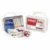 DESCRIPTION: (4) FIRST AID KIT, KIT, PLASTIC, INDUSTRIAL, 5 PEOPLE SERVED PER KIT BRAND/MODEL: GRAINGER RETAIL$: $22.44 EACH LOCATION: WAREHOUSE QTY: