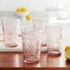 DESCRIPTION: AMELIA 15.22 OUNCE ROSE GLASS TUMBLERS, SET OF 4 BRAND/MODEL: THE PIONEER WOMAN RETAIL$: $18.49 LOCATION: WAREHOUSE QTY: 1