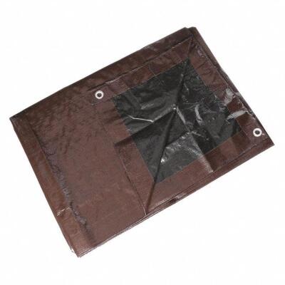 DESCRIPTION: (3) TARP: STD DUTY, 8 X 10 FT CUT SIZE, 7 FT 4 IN X 9 FT 6 IN FINISHED SIZE, 5.1 MIL THICK, BROWN/BLACK BRAND/MODEL: GRAINGER RETAIL$: $8