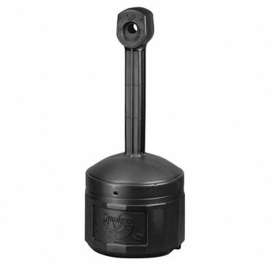 DESCRIPTION: 4 GAL CIGARETTE RECEPTACLE, 38.5" HEIGHT, 16.5" BASE DIA., PLASTIC, BLACK BRAND/MODEL: JUSTRITE RETAIL$: $93.51 LOCATION: WAREHOUSE QTY: