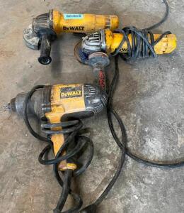 (2) ANGLE GRINDERS AND IMPACT WRENCH