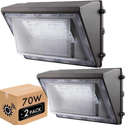 (2) - 70W LED WALL PACK LIGHTS WITH DUSK TO DAWN PHOTOCELL