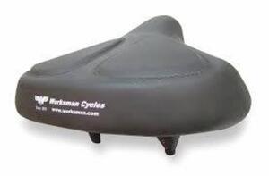 DESCRIPTION: (2) EXTRA WIDE BICYCLE SEAT BRAND/MODEL: WORKSMAN #2KGF9 INFORMATION: BLACK SIZE: 13" RETAIL$: $51.68 EA QTY: 2