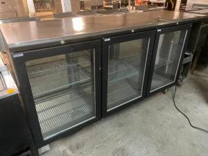 DESCRIPTION: PERLICK 84" PASS THRU SELF CONTAIN BACK BAR COOLER W/ GLASS DOORS. BRAND / MODEL: PERLICK PS84 ADDITIONAL INFORMATION 115 VOLT, 1 PHASE.