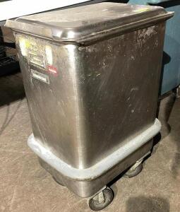 DESCRIPTION: 5 GALLON STAINLESS INGREDIENTS BIN W/ LID LOCATION: BAY 7 QTY: 1