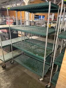 DESCRIPTION: (2) 48" X 18" FOUR TIER METAL RACK - ON CASTERS. SIZE: 48" X 18" X 72" LOCATION: BAY 7 THIS LOT IS: SOLD BY THE PIECE QTY: 2