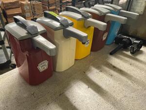 DESCRIPTION: (5) CONDIMENT PUMPS CONTAINERS. LOCATION: BAY 7 THIS LOT IS: ONE MONEY QTY: 1