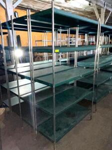 DESCRIPTION: (2) 48" X 18" FIVE TIER METAL RACKS. - NO CASTERS SIZE: 48" X 18" X 84" LOCATION: BAY 7 THIS LOT IS: SOLD BY THE PIECE QTY: 2