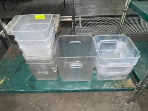 DESCRIPTION: (1) LOT OF ASSORTED PLASTIC CONTAINERS. NO LIDS. LOCATION: BAY 7 THIS LOT IS: ONE MONEY QTY: 1