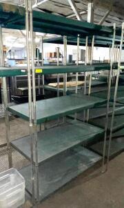 DESCRIPTION: 48" X 24" FIVE TIER METAL SHELF. NO CASTERS SIZE: 48" X 24" X 80" LOCATION: BAY 7 QTY: 1