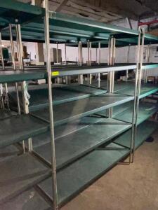 DESCRIPTION: (2) 60" X 18" FIVE TIER METAL SHELVES SIZE: 60" X 18" X 80" LOCATION: BAY 7 THIS LOT IS: SOLD BY THE PIECE QTY: 2