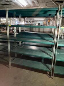 DESCRIPTION: (2) 60" X 18" FIVE TIER METAL SHELVES SIZE: 60" X 18" X 80" LOCATION: BAY 7 THIS LOT IS: SOLD BY THE PIECE QTY: 2