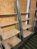 DESCRIPTION: (15) 60" X 18" METAL SHELVING INSERTS AND (4) 60" X 12" INSERTS. W/ (8) POLES. LOCATION: BAY 7 THIS LOT IS: ONE MONEY QTY: 1 - 3