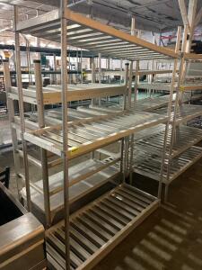 DESCRIPTION: 60" X 18" THREE TIER HEAVY DUTY ALUMINUM RACK SIZE: 60" X 24" X 72" LOCATION: BAY 7 QTY: 1