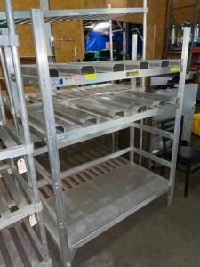 DESCRIPTION: 52" X 24" THREE TIER HEAVY DUTY ALUMINUM RACK. SIZE: 52" X 24" LOCATION: BAY 7 QTY: 1