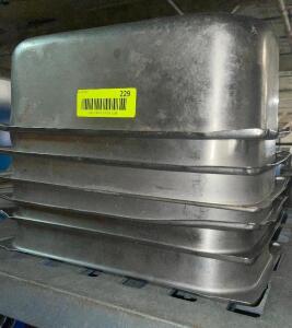 DESCRIPTION: (6) 1/3 SIZE STAINLESS INSERTS ADDITIONAL INFORMATION 4" DEEP LOCATION: BAY 7 THIS LOT IS: SOLD BY THE PIECE QTY: 6