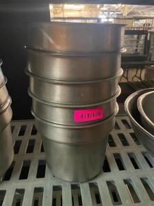 DESCRIPTION: (4) 9" ROUND STAINLESS INSERTS. LOCATION: BAY 7 THIS LOT IS: SOLD BY THE PIECE QTY: 4