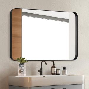 STAINLESS STEEL ROUNDED CORNER RECTANGLE MODERN BATHROOM MIRROR