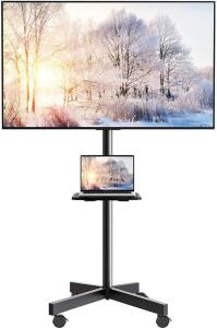 MOBILE TV CART ON WHEELS FOR 23 TO 55-INCH SCREENS