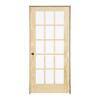 30 IN. X 80 IN. PINE UNFINISHED RIGHT-HAND 15 LITE SOLID WOOD SINGLE PREHUNG INTERIOR DOOR