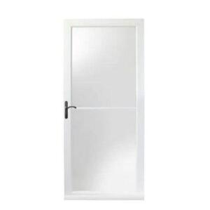 32 IN. X 80 IN. 3000 SERIES WHITE LEFT-HAND SELF-STORING EASY INSTALL STORM DOOR WITH OIL-RUBBED BRONZE HARDWARE