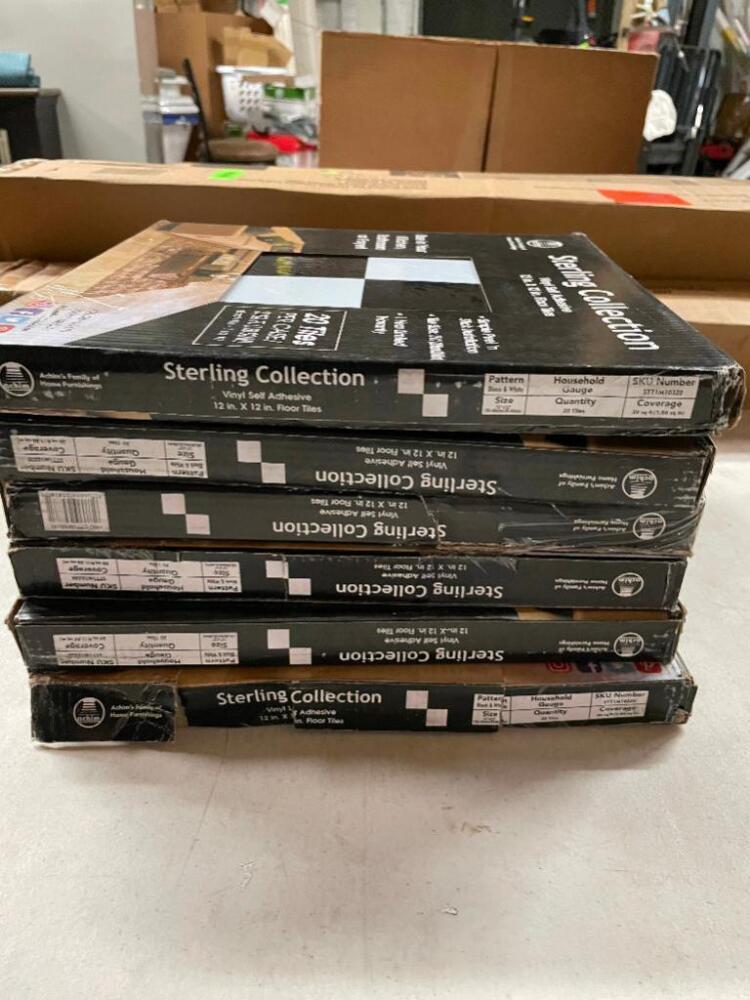 (6) BOXES OF STERLING 12" X 12" SELF ADHESIVE VINYL FLOOR TILE 3