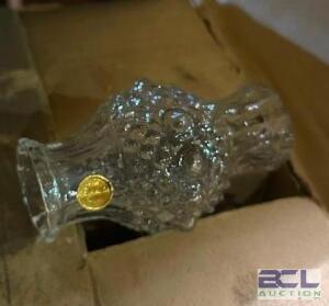 BOX OF GLASS CANDLE HOLDERS