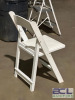 (5) - WHITE PADDED RESIN FOLDING CHAIRS - 5
